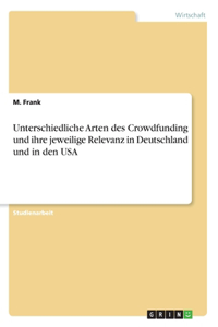 Unterschiedliche Arten des Crowdfunding und ihre jeweilige Relevanz in Deutschland und in den USA