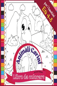 Libro da colorare Animali Carini per i bambini Età 4 - 8