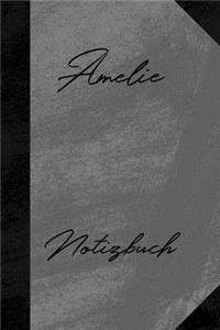 Amelie Notizbuch: Unliniertes Notizbuch mit Rahmen für deinen Vornamen