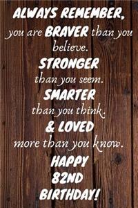 Always Remember You Are Braver Than You Believe Happy 82nd Birthday