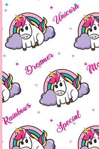 Unicorn Dreamer Magical Rainbows Special Notebook