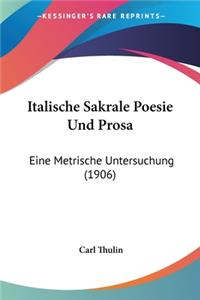 Italische Sakrale Poesie Und Prosa