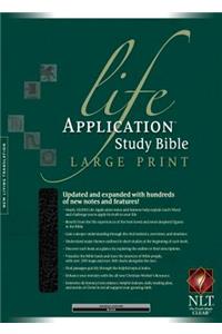 NLT Life Application Study Bible Large Print, Black, Indexed