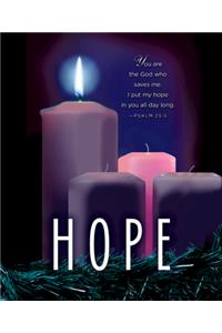 Hope Advent Candle Sunday 1 Bulletin, Large (Pkg of 50)