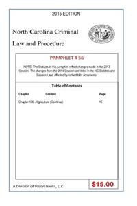 North Carolina Criminal Law and Procedure-Pamphlet 56