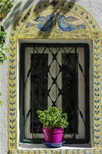 A Happy Fuchsia Colored Pot on a Windowsill in Greece Journal