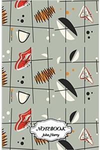 Notebook Journal Dot-grid, Graph, Lined, Blank, No Lined - Retro Pattern: Small Pocket Notebook / Journal / Diary: 8