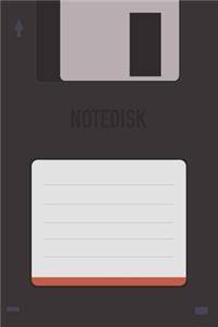 Dark Notedisk Floppy Disk 3.5 Diskette Notebook [lined] [110pages][6x9]