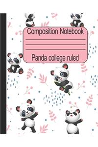 Panda college ruled composition notebook