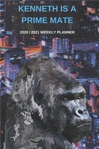 2020 / 2021 Two Year Weekly Planner For Kenneth Name - Funny Gorilla Pun Appointment Book Gift - Two-Year Agenda Notebook