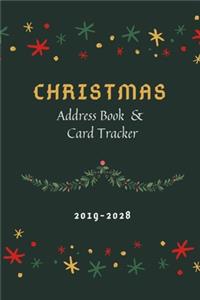 Christmas Address Book Card Tracker 2019-2028