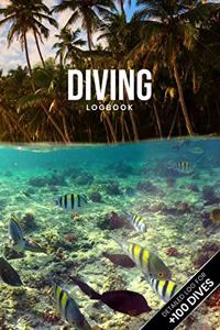 Scuba Diving Log Book Dive Diver Jourgnal Notebook Diary - Tropical Beach Bay