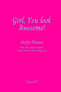 Outfit Planner Cover Hollywood Cerise color 200 pages 6x9 Inches