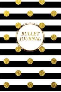 Bullet Journal: Gorgeous Gold Trendy Bullet Journal - 120-Page 1/4 Inch Dot Grid Pretty Gold Notebook - 6 X 9 Perfect Bound Softcover