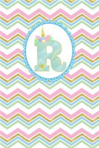Unicorn Monogram Journal - Letter R