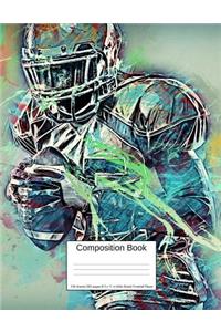 Composition Book 100 Sheets/200 Pages/8.5 X 11 In. Wide Ruled/ Football Player