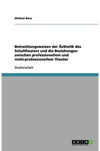 Betrachtungsweisen der Ästhetik des Schultheaters und die Beziehungen zwischen professionellem und nicht-professionellem Theater