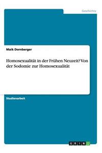 Homosexualität in der Frühen Neuzeit? Von der Sodomie zur Homosexualität