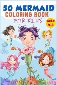 Mermaid Coloring Book For Kids Ages 4-8