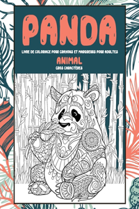 Livre de coloriage pour crayons et marqueurs pour adultes - Gros caractères - Animal - Panda