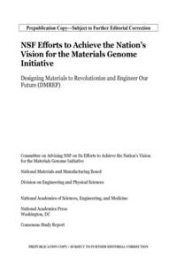 NSF Efforts to Achieve the Nation's Vision for the Materials Genome Initiative