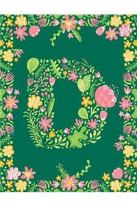 Floral Initial D Monogram Journal