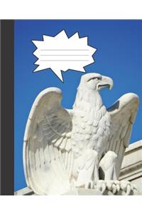 Cool American Pride Bald Eagle Blank Wide-ruled Lined School Composition Notebook