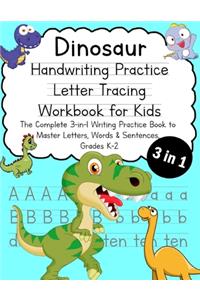Dinosaur Handwriting Practice Letter Tracing Workbook for Kids