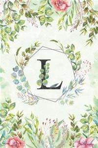 L - Monogrammed Floral Journal