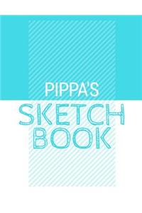 Pippa's Sketchbook: Personalized blue sketchbook with name: 120 Pages