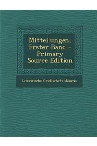 Mitteilungen, Erster Band - Primary Source Edition