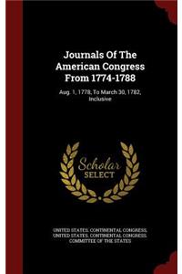 Journals Of The American Congress From 1774-1788