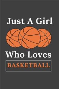 Just A Girl Who Loves Basketball. composition notebook Blank Lined Journal