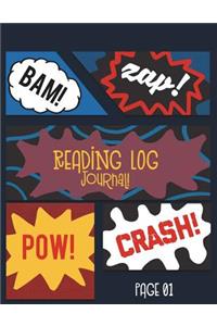 Reading Log Journal: Comic Speech Bubble Reading Journal for Book Lovers to Track and Review Daily Reading with Loan Record, Book Report and Reading Log Sheets