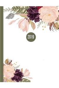 2019 Planner; Purple Peony