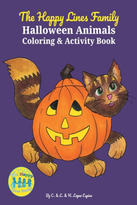 Happy Lines Family Halloween Animals Coloring & Activity Book