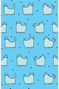 Bullet Journal for Cat Lovers - Funny Cat Pattern in Blue