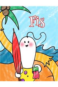 Fis: Personalized Children's Coloring Book with Name, Ima Gonna Color My Day at the Beach