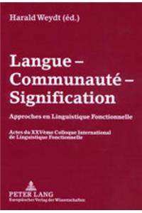Langue - Communaute - Signification