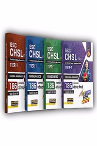 Examcart Combo of SSC CHSL (10+2) Tier 1 (Maths (By Sahil Sir), Reasoning, English Language, General Awareness) Chapter Wise Solved Paper Book in Hindi and English For 2024 Exams