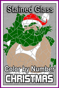 Christmas Stained Glass Color By Number