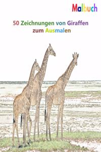 Malbuch 50 Zeichnungen von Giraffen zum Ausmalen