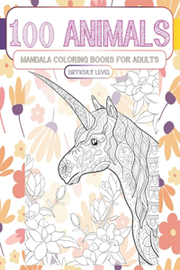 Mandala Coloring Books for Adults Difficult Level - 100 Animals