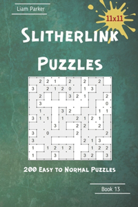 Slitherlink Puzzles - 200 Easy to Normal Puzzles 11x11 Book 13