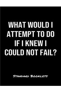 What Would I Attempt To Do If I Knew I Could Not Fail?