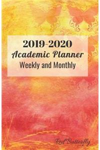 2019-2020 Academic Planner Weekly and Monthly Red Butterfly