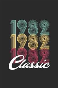 Classic 1982: Small Lined Notebook (6 X 9 -120 Pages) for Birthday Gift Idea