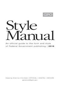 United States Government Publishing Office Style Manual 2016