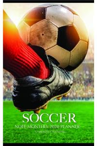 Soccer Note Monthly 2020 Planner 12 Month Calendar