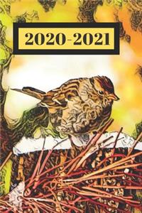 Cute Yellow Chickadee in the Snow Dated Calendar Planner 2 years To-Do Lists, Tasks, Notes Appointments